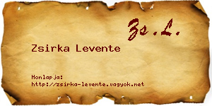 Zsirka Levente névjegykártya